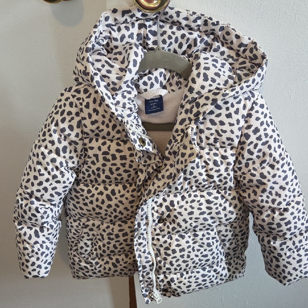 Leopard Print Kids Puffer Jacket